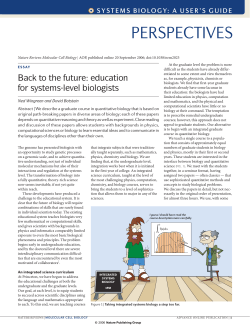 Back to the future: education for systems-level