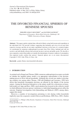 the divorced financial spheres of beninese spouses