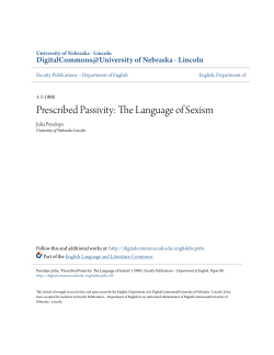 Prescribed Passivity: The Language of Sexism