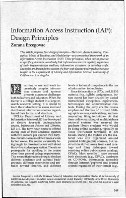 Information Access Instruction (IAI4): Design Principles
