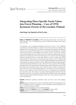 Integrating place-specific social values into forest planning &ndash; Case