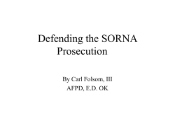 Defending the SORNA Prosecution - District of Kansas | Federal