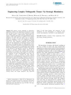 Engineering Complex Orthopaedic Tissues Via