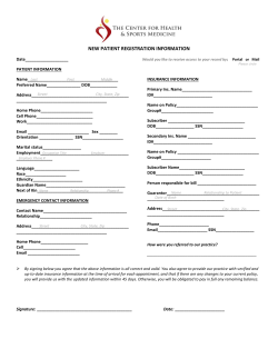 New Patient Forms - The Center for Health and Sports Medicine
