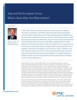 Italy and the European Union: What`s Next After the Referendum?