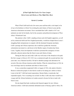 If Paul Cuffe Had Lived a Few Years Longer