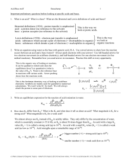 Lewis definitions (1924) - electron pair transfer is emphasized acids