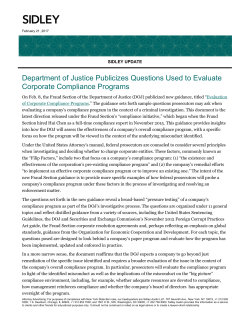 Department of Justice Publicizes Questions Used to Evaluate