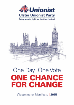 one chance for change - Ulster Unionist Party