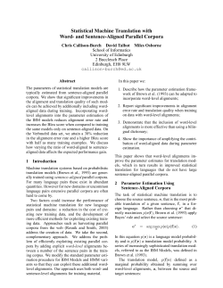 Statistical Machine Translation with Word- and Sentence