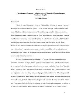 Federalism and Democracy in Latin America: Theoretical