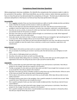 Competency Based Interview Questions