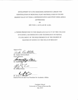 Development of a DNA barcoding reference library