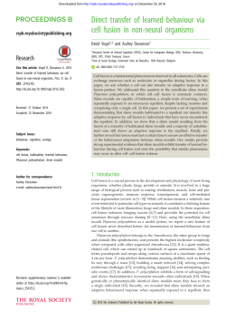 Direct transfer of learned behaviour via cell fusion in non