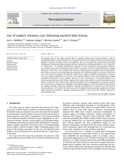 Use of explicit memory cues following parietal