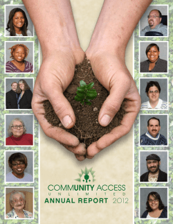 annual report 2012 - Community Access Unlimited