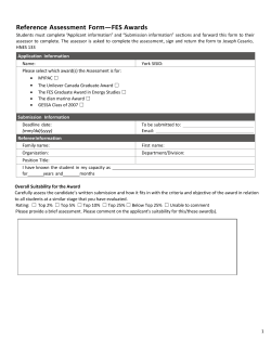 Reference Assessment Form—FES Awards