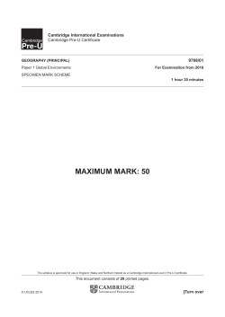 2016 Paper 1 Specimen Paper Markscheme