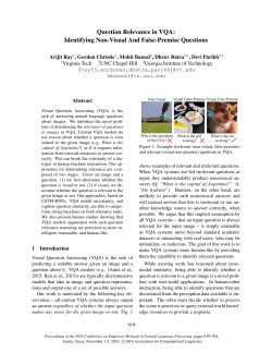 Question Relevance in VQA: Identifying Non