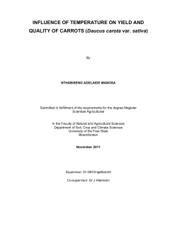 INFLUENCE OF TEMPERATURE ON YIELD AND QUALITY OF