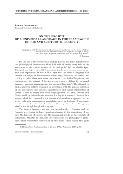 on the project of a universal language in the framework of the xvii