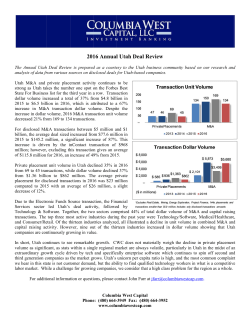 2016 Annual Utah Deal Review