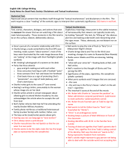 English 100: College Writing Study Notes for Dead Poets Society