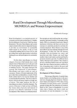 Rural Development Through Microfinance, MGNREGA