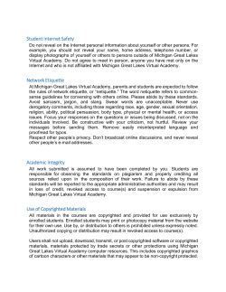 Student Internet Safety Network Etiquette Academic Integrity Use of