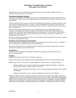 Chebeague Transportation Company Passenger Fare Policies
