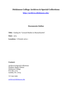 Catalog for "Leonard Baskin in Massachusetts"