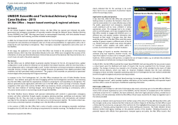 UNISDR Scientific and Technical Advisory Group Case Studies