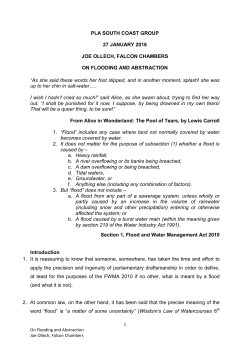 Flooding and Water Abstraction