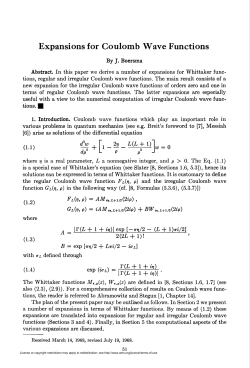 Expansions for Coulomb Wave Functions