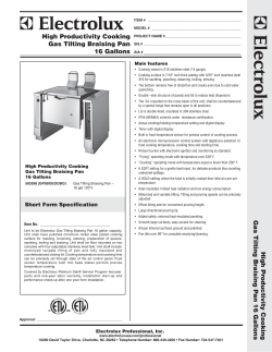 High Productivity Cooking Gas Tilting Braising Pan 16 Gallons