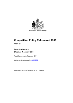 Competition Policy Reform Act 1996