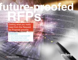 Getting what you really need from the Request for Proposal process
