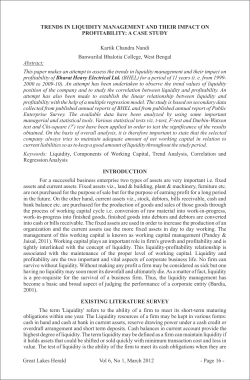Trends In Liquidity Management And Their Impact On Profitability