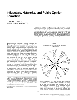 Influentials, Networks, and Public Opinion Formation