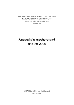Australia`s mothers and babies 2000