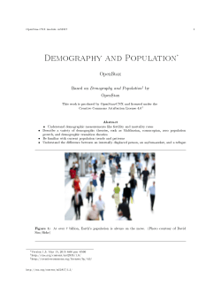 Demography and Population