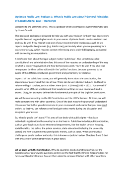 Optimize Public Law, Podcast 1: What is Public Law about? General