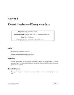 Count the dots&mdash;Binary numbers