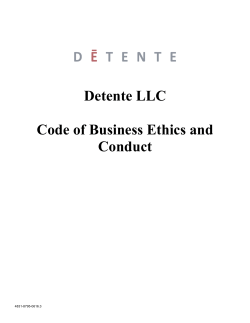 Detente LLC Code of Business Ethics and Conduct