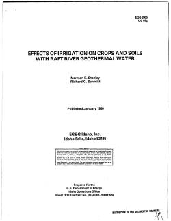 effects of irrigation on crops and soils with raft river