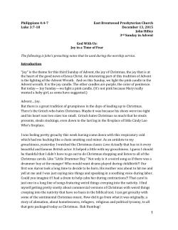 Joy In a Time of Fear - East Brentwood Presbyterian Church