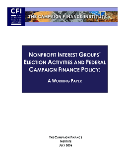 NONPROFIT INTEREST GROUPS` ELECTION ACTIVITIES AND