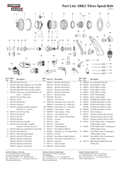 Part List: SRK3 Three Speed Hub - Sturmey
