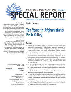 Ten Years in Afghanistan`s Pech Valley