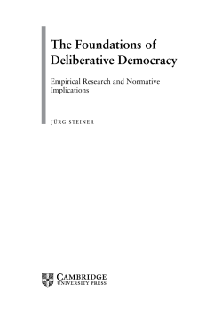 The Foundations of Deliberative Democracy